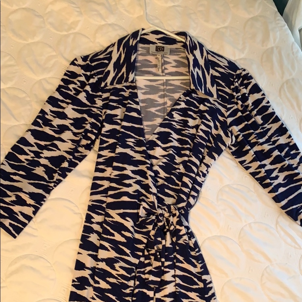 Laundry Blue & White wrap dress